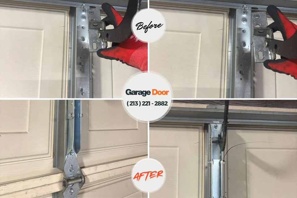 Before and after: garage door repair Bloomingdale, TN